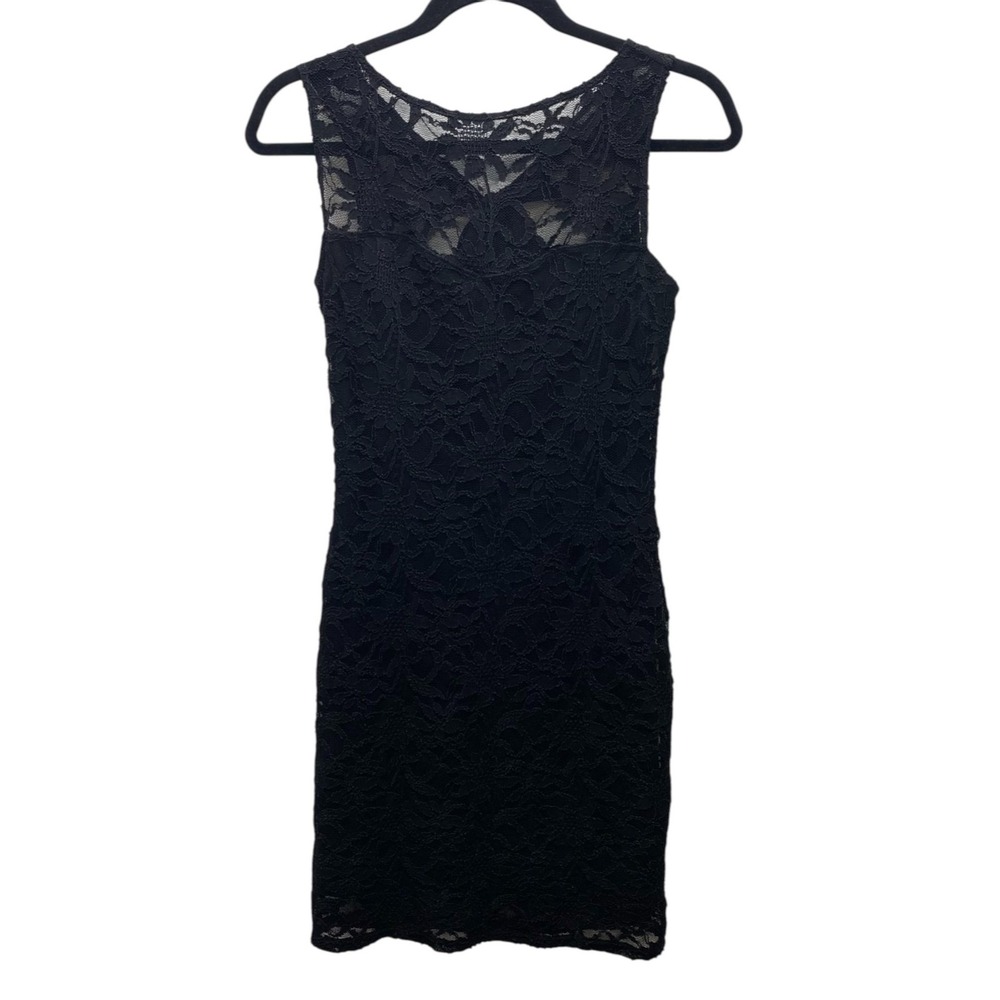 Jump Apparel Womens Small Lace Cocktail Party Dress Sleeveless Mini Bow Back